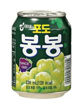 Boisson de Raisin 238ML [Haitai]-Boisson aromatisée au raisin-韩国 葡萄味饮料 238ml