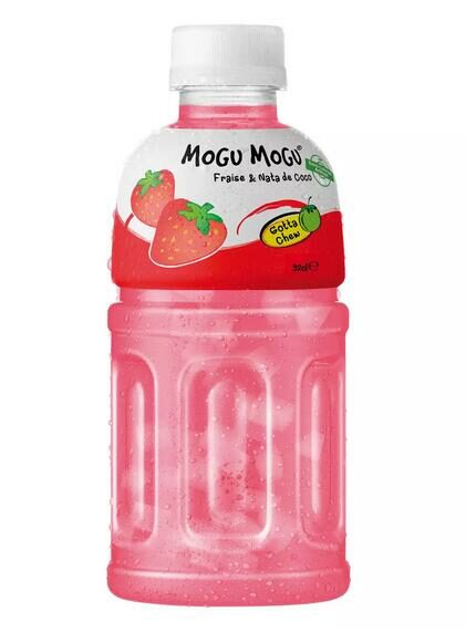 MOGU MOGU Boisson au Fraise et Nata de coco 320ML-MOGU 草莓口味饮料（内含椰果肉）320ml