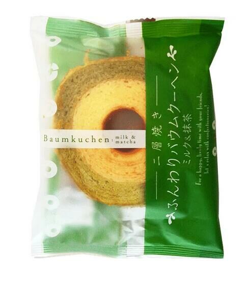 Taiyo Fluffy Baumkuchen Milk & Matcha 65G-年轮蛋糕 牛奶抹茶味 65g