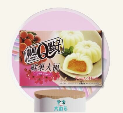 QDIANZI mochi aux fruits(litchi)-宝岛Q点子 鲜果大福(荔枝味) 210g