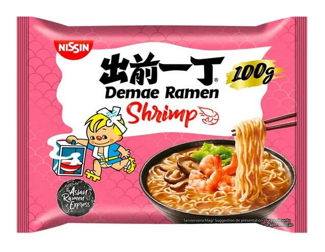 Nissin Demae Ramen Shrimp 100G-出前一丁蝦味泡麵100g