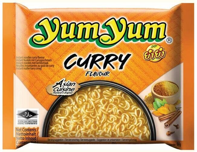 YUMYUM NOUILLES INSTANT CURRY 60G-YUMYUM咖喱汤面 60g